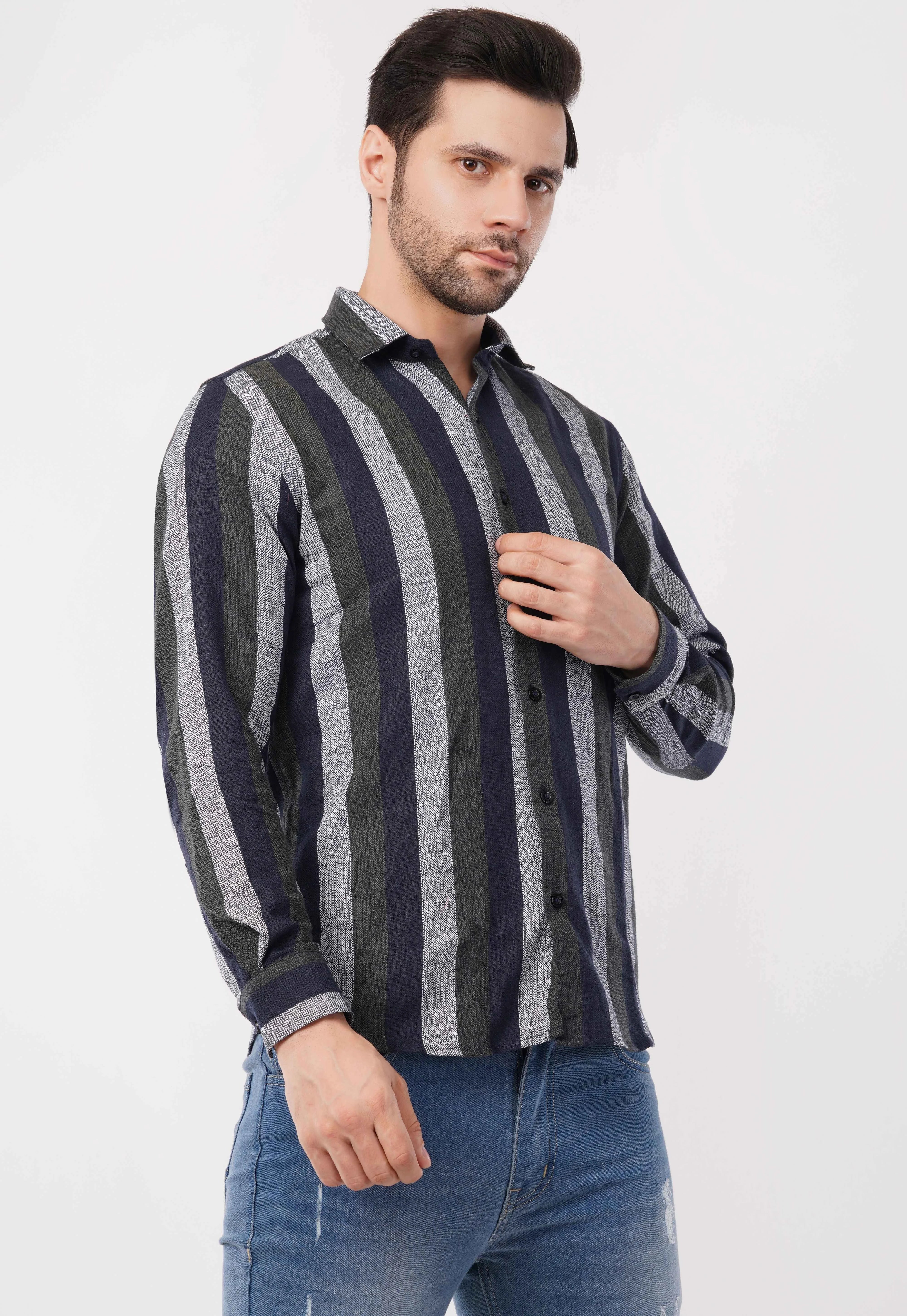 Shadow Stripe Full Sleeve Shirt
